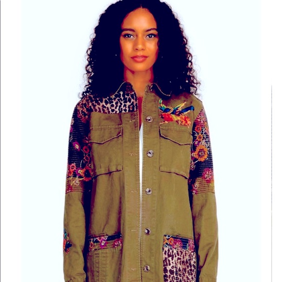NWT Johnny Was Patch Military Jacket - Picture 1 of 10